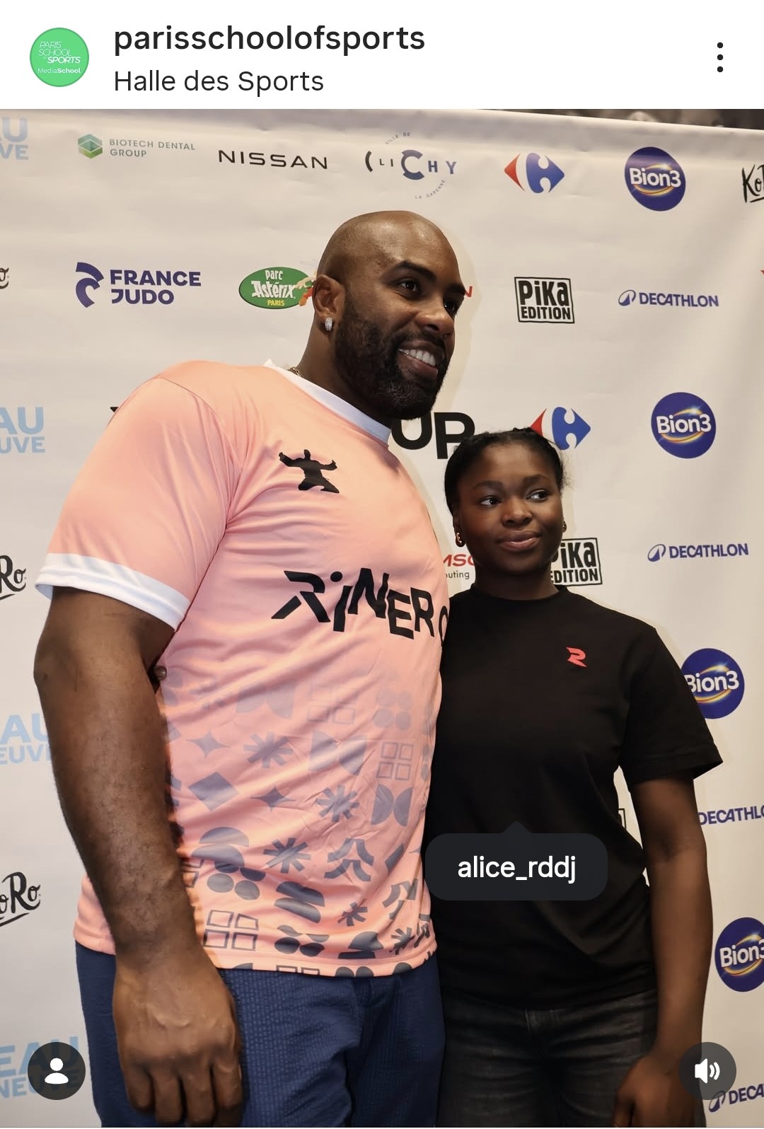 Alice aux côtés de Teddy Riner